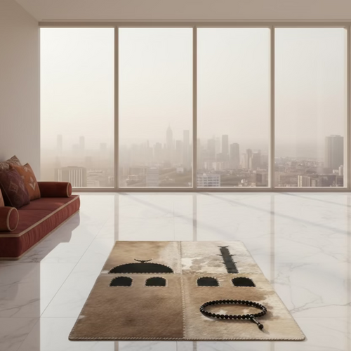 "Bright Day" Luxury Cowhide Prayer Mat | Gift Boxed Set