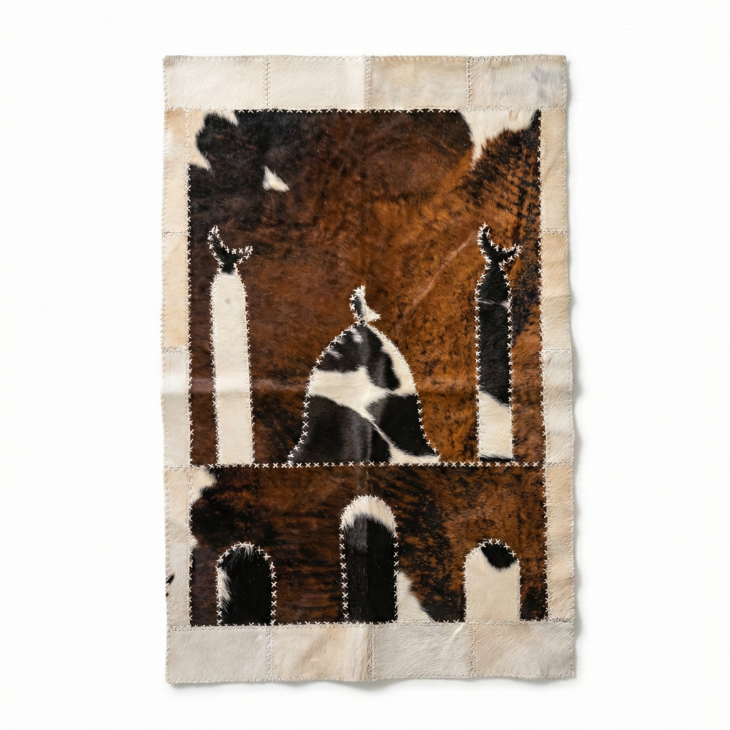 "Twin Minarets" Luxury Cowhide Prayer Mat | Ready-to-Gift Boxed Set
