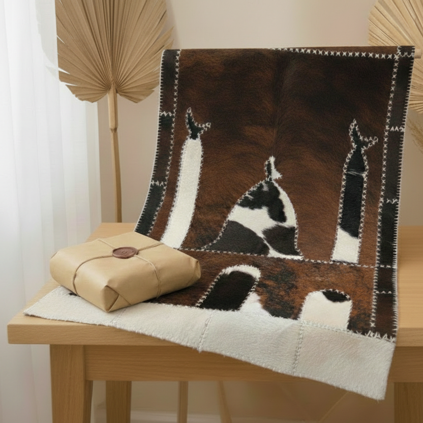 "Twin Minarets" Luxury Cowhide Prayer Mat | Ready-to-Gift Boxed Set